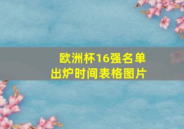 欧洲杯16强名单出炉时间表格图片