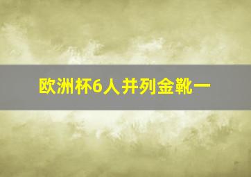 欧洲杯6人并列金靴一