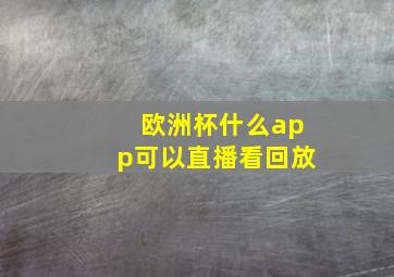 欧洲杯什么app可以直播看回放