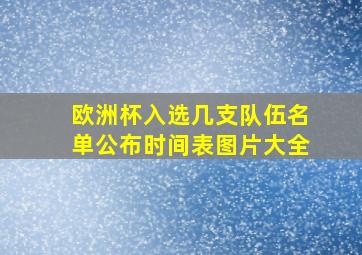 欧洲杯入选几支队伍名单公布时间表图片大全