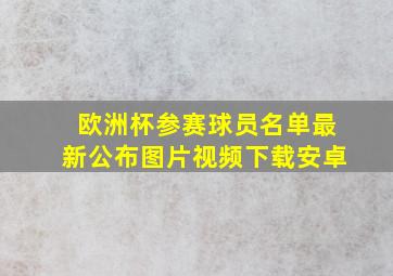 欧洲杯参赛球员名单最新公布图片视频下载安卓