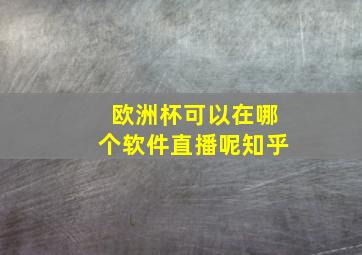 欧洲杯可以在哪个软件直播呢知乎