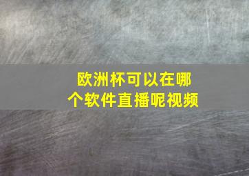 欧洲杯可以在哪个软件直播呢视频