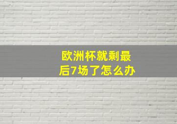 欧洲杯就剩最后7场了怎么办