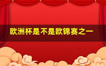 欧洲杯是不是欧锦赛之一