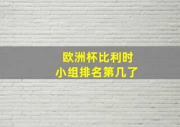 欧洲杯比利时小组排名第几了