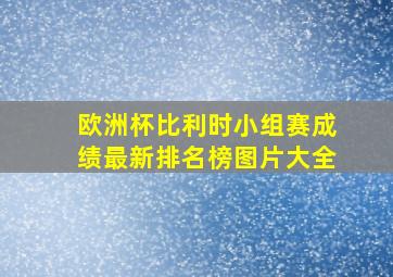 欧洲杯比利时小组赛成绩最新排名榜图片大全