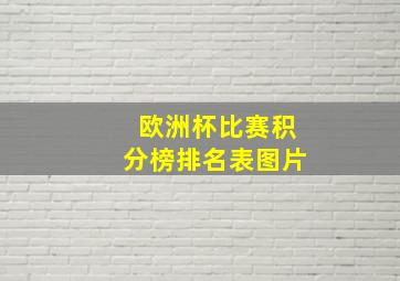 欧洲杯比赛积分榜排名表图片