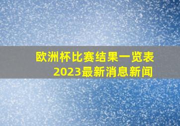 欧洲杯比赛结果一览表2023最新消息新闻