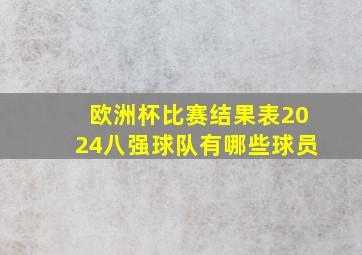 欧洲杯比赛结果表2024八强球队有哪些球员