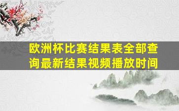 欧洲杯比赛结果表全部查询最新结果视频播放时间