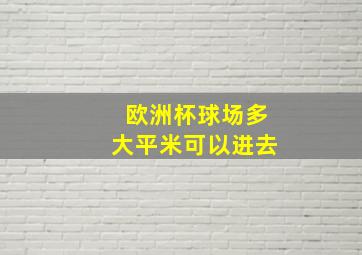 欧洲杯球场多大平米可以进去