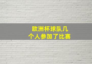 欧洲杯球队几个人参加了比赛