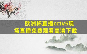 欧洲杯直播cctv5现场直播免费观看高清下载