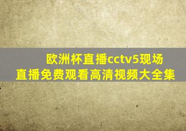 欧洲杯直播cctv5现场直播免费观看高清视频大全集