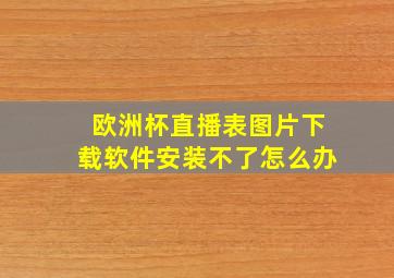 欧洲杯直播表图片下载软件安装不了怎么办