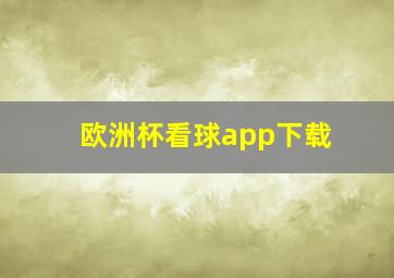 欧洲杯看球app下载