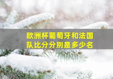 欧洲杯葡萄牙和法国队比分分别是多少名