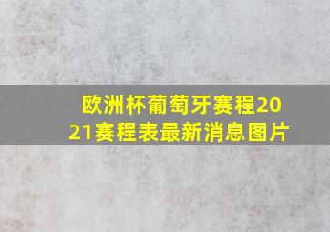 欧洲杯葡萄牙赛程2021赛程表最新消息图片