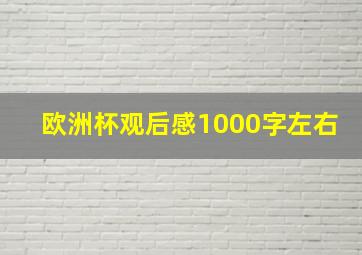 欧洲杯观后感1000字左右