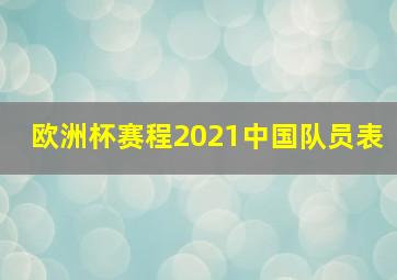 欧洲杯赛程2021中国队员表