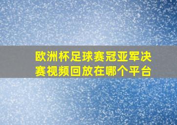 欧洲杯足球赛冠亚军决赛视频回放在哪个平台