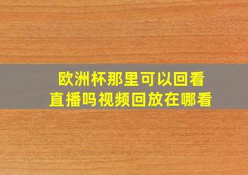 欧洲杯那里可以回看直播吗视频回放在哪看