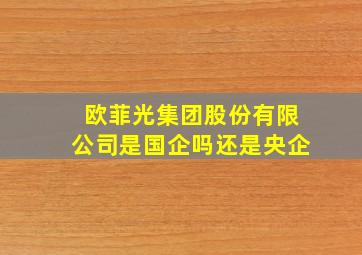 欧菲光集团股份有限公司是国企吗还是央企