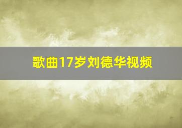 歌曲17岁刘德华视频