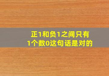 正1和负1之间只有1个数0这句话是对的