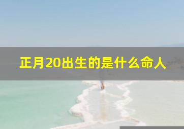 正月20出生的是什么命人