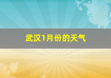 武汉1月份的天气