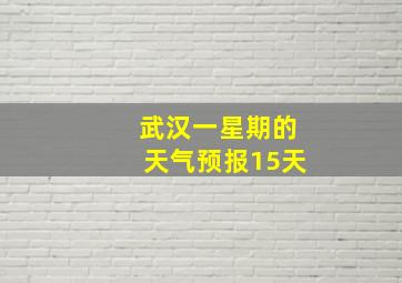 武汉一星期的天气预报15天