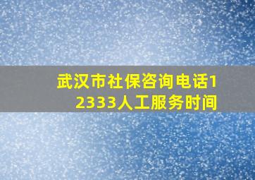 武汉市社保咨询电话12333人工服务时间