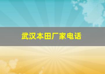 武汉本田厂家电话