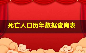 死亡人口历年数据查询表