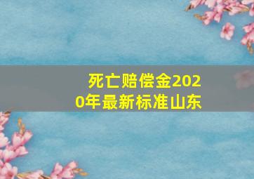 死亡赔偿金2020年最新标准山东