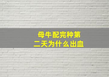 母牛配完种第二天为什么出血