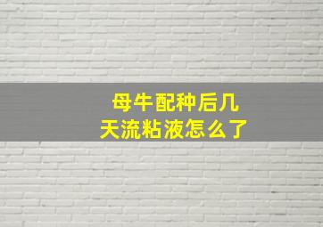 母牛配种后几天流粘液怎么了