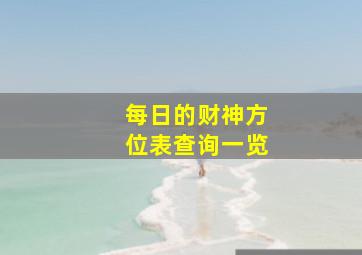 每日的财神方位表查询一览