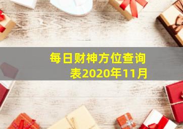 每日财神方位查询表2020年11月