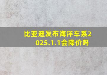 比亚迪发布海洋车系2025.1.1会降价吗