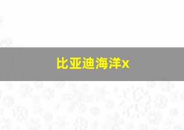 比亚迪海洋x