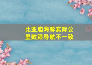 比亚迪海豚实际公里数跟导航不一致