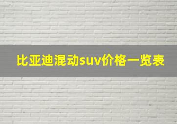 比亚迪混动suv价格一览表