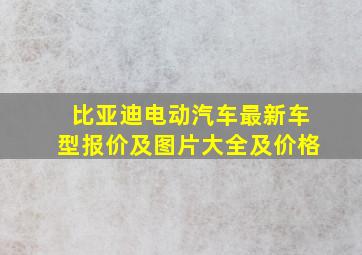 比亚迪电动汽车最新车型报价及图片大全及价格