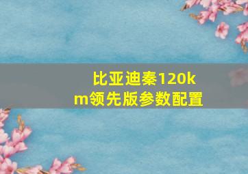 比亚迪秦120km领先版参数配置