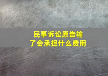 民事诉讼原告输了会承担什么费用