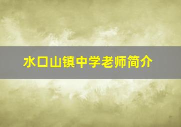 水口山镇中学老师简介