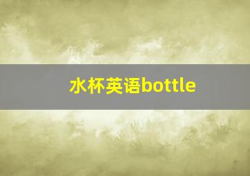 水杯英语bottle